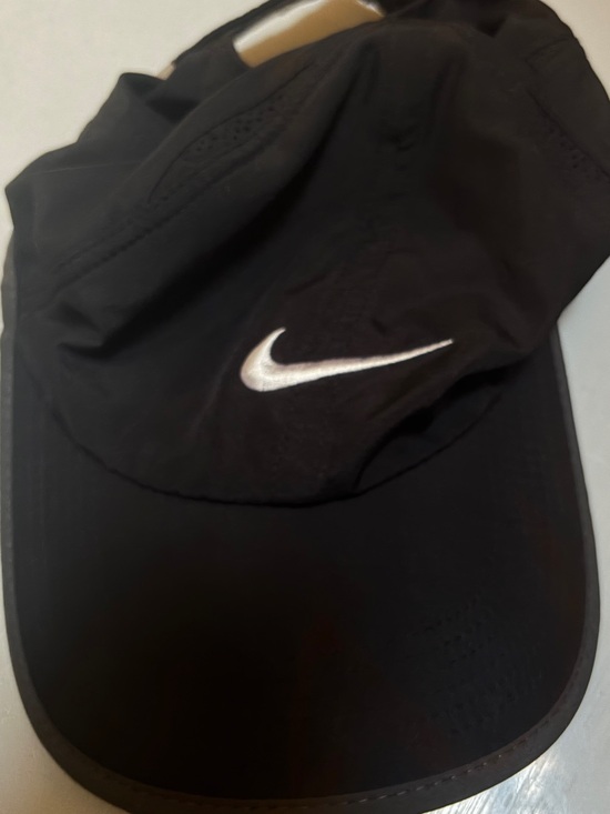 Nike Accessories - Nike Black Featherlight Dri-FIT Performance Cap with Embroidered White Swoosh